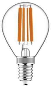 Prémiová retro LED žárovka E14 6,5W 806lm G45 teplá, filament, ekv. 60W, 3 roky