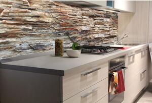 DIMEX | Fototapeta do kuchyně Kamenná stěna KI-180-253 | 180 x 60 cm | hnědá, béžová