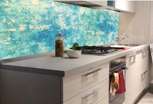 DIMEX | Fototapeta do kuchyně Modrá betonová zeď KI-180-272 | 180 x 60 cm | modrá
