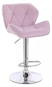 LuxuryForm DESIGN Barová židle MILANO VELUR na stříbrném talíři - levandule