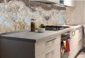 DIMEX | Fototapeta do kuchyně Betonová zeď s trhlinami KI-180-270 | 180 x 60 cm | hnědá, béžová, šedá