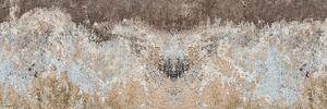DIMEX | Fototapeta do kuchyně Betonová zeď s trhlinami KI-180-270 | 180 x 60 cm | hnědá, béžová, šedá