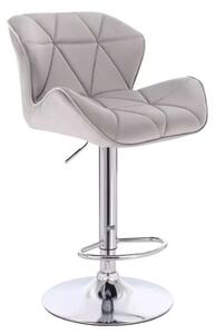 LuxuryForm DESIGN Barová židle MILANO VELUR na stříbrném talíři - světle šedá