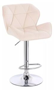 LuxuryForm DESIGN Barová židle MILANO VELUR na stříbrném talíři - krémová
