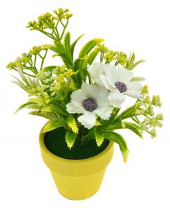 OEM Dekorativní květina (16cm) - Žlutá, 1ks