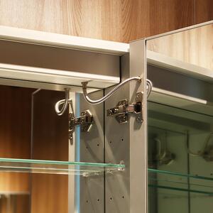 Koupelnová skříňka dvoudveřová se zrcadlem a LED osvětlením KS2