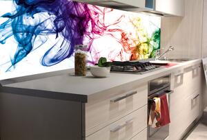 DIMEX | Fototapeta do kuchyně Detail inkoustu ve vodě KI-180-287 | 180 x 60 cm | vícebarevná, bílá