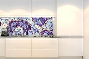DIMEX | Fototapeta do kuchyně Imitace mramorové textury KI-180-285 | 180 x 60 cm | modrá, krémová