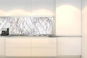 DIMEX | Fototapeta do kuchyně Textura bílého mramoru KI-180-273 | 180 x 60 cm | šedá, krémová, černá