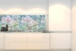 DIMEX | Fototapeta do kuchyně Rozkvetlá louka KI-180-179 | 180 x 60 cm | modrá, zelená, fialová