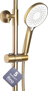 Rea Avalon, sprchová souprava s dešťovou hlavovou a ruční hlavicí, zlatá matná, REA-P2400