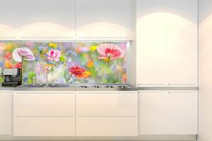 DIMEX | Fototapeta do kuchyně Letní barevná louka KI-180-199 | 180 x 60 cm | vícebarevná, zelená