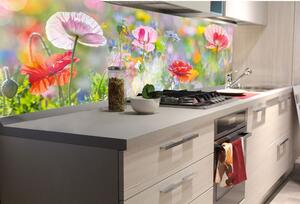 DIMEX | Fototapeta do kuchyně Letní barevná louka KI-180-199 | 180 x 60 cm | vícebarevná, zelená