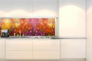 DIMEX | Fototapeta do kuchyně Barevné květinové pozadí KI-180-211 | 180 x 60 cm | vícebarevná, růžová, fialová, žlutá, oranžová