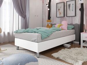 Čalouněná jednolůžkova postel Estelle-Baza, Potah: ekokůže Soft 017 (bílá), Rozměr postele: 80x200 5903211020858