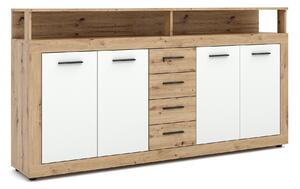 Vivaldi Komoda Luna 190 cm dub Artisan/bílá