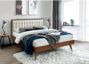 Dřevěná postel Frances 160x200, ořech, bez matrace