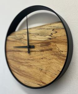 Dřevěné hodiny průměr 30 cm - kaštan