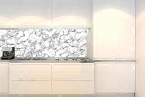 DIMEX | Fototapeta do kuchyně Bílý mramorový vzor KI-180-278 | 180 x 60 cm | černobílá