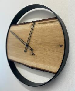 Dřevěné hodiny průměr 40 cm - dub
