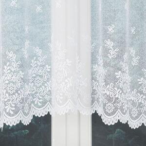 Bílá žakárová záclona KAROLINA 300x120 cm