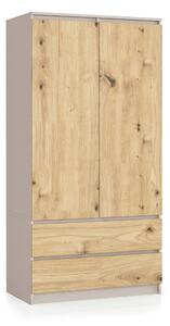 Ak furniture Šatní skříň Star 90 cm kašmír/dub artisan
