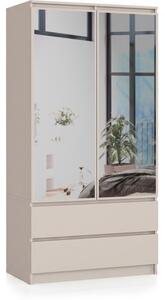Ak furniture Šatní skříň Star se zrcadlem 90 cm kašmírová