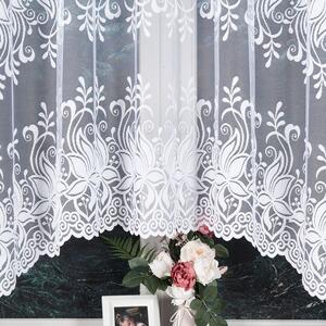 Bílá žakárová záclona JOANNA 330x160 cm