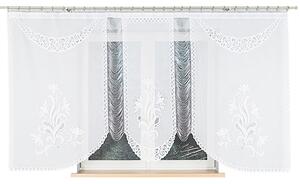 Bílá žakárová záclona BOGNA 300x160 cm