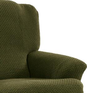 Super strečové potahy NIAGARA zelená sedačka s otomanem vpravo (š. 200 - 300 cm)