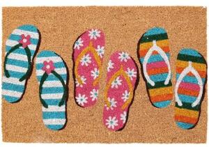 Kokosová rohožka Flip flops, 39 x 59 cm