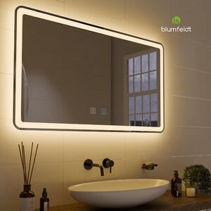 Blumfeldt Caledonian, LED koupelnové zrcadlo, IP44 LED-design, 3 teploty barev, 120 x 70 cm, stmívatelné, funkce proti zamlžování, dotykové tlačítko
