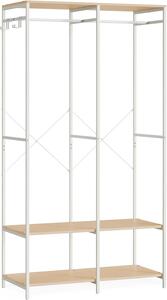SONGMICS Otevřená šatní skříň Kimo bílá/přírodní béžová