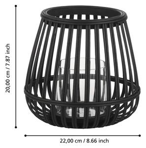 Eglo 422085 - Svícen BUNAWAN 20x22 cm černá/bambus