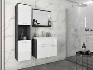 Koupelnový nábytek Floryna, Barva: matera / bílý lesk, Sifon k umyvadlu: ne, Baterie: Economico BYU 020M 5903211138744