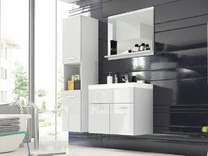 Koupelnový nábytek Floryna, Barva: bílá / bílý lesk, Sifon k umyvadlu: ne, Baterie: Maro Blo 020M 5903211069017