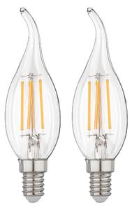Livarno® Filamentová LED žárovka (plamen svíčky E14 4,2 W, 2 kusy) (100395933002)