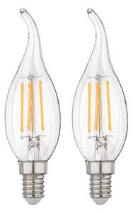 Livarno® Filamentová LED žárovka (plamen svíčky E14 4,2 W, 2 kusy) (100395933002)
