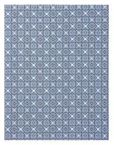 LIVARNO home Ubrus / Běhoun (130 x 170 cm, běhoun, vzor/modrá/bílá) (100374390005)