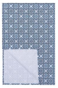 LIVARNO home Ubrus / Běhoun (50 x 150 cm, ubrus, vzor/modrá/bílá) (100374390006)