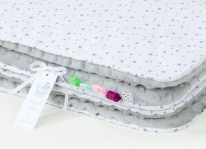 Dětská deka Mini hvězdičky Minky 75x100 cm - Světle šedá bez výplně