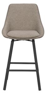 Rowico Tmavě béžová otočná barová židle Alison s černými kovovými nohami