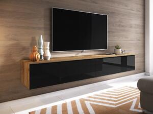 TV stolek Dlone 180, Barva: wotan / černý lesk, Osvětlení: bez osvětlení 5903211072703