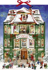 Zvukový adventní kalendář Vánoční dům 38x52 cm