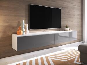 TV stolek Dlone 180, Barva: bílá + šedý lesk, Osvětlení: bez osvětlení 5903211072727