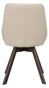 Rowico Světle béžová otočná židle Alison s hnědými dubovými nohami
