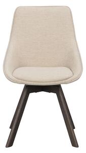 Světle béžová otočná židle Alison s hnědými dubovými nohami