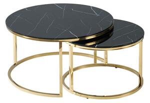 Konferenční stolek MESI černý mramor/zlatá