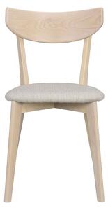 Béžov-šedá židle Ami s bělenými dubovými nohami