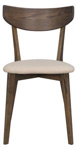Béžová židle Ami s hnědými dubovými nohami